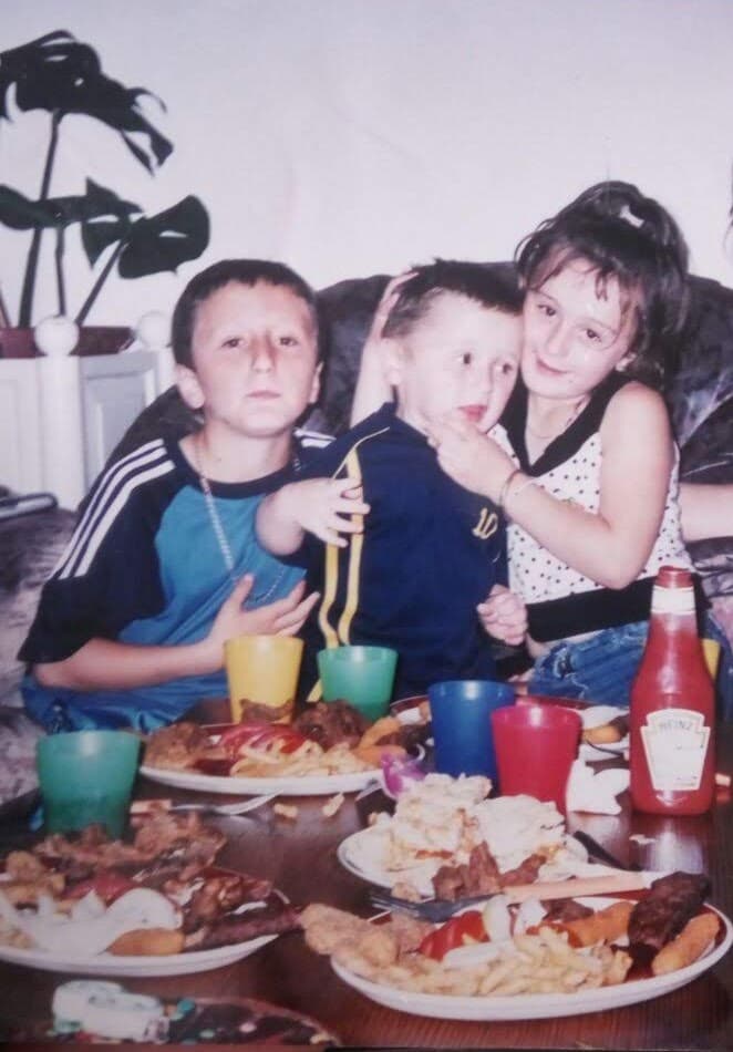 Leon Kercova with family at a birthday table, including his brother Shemsi Kercova.