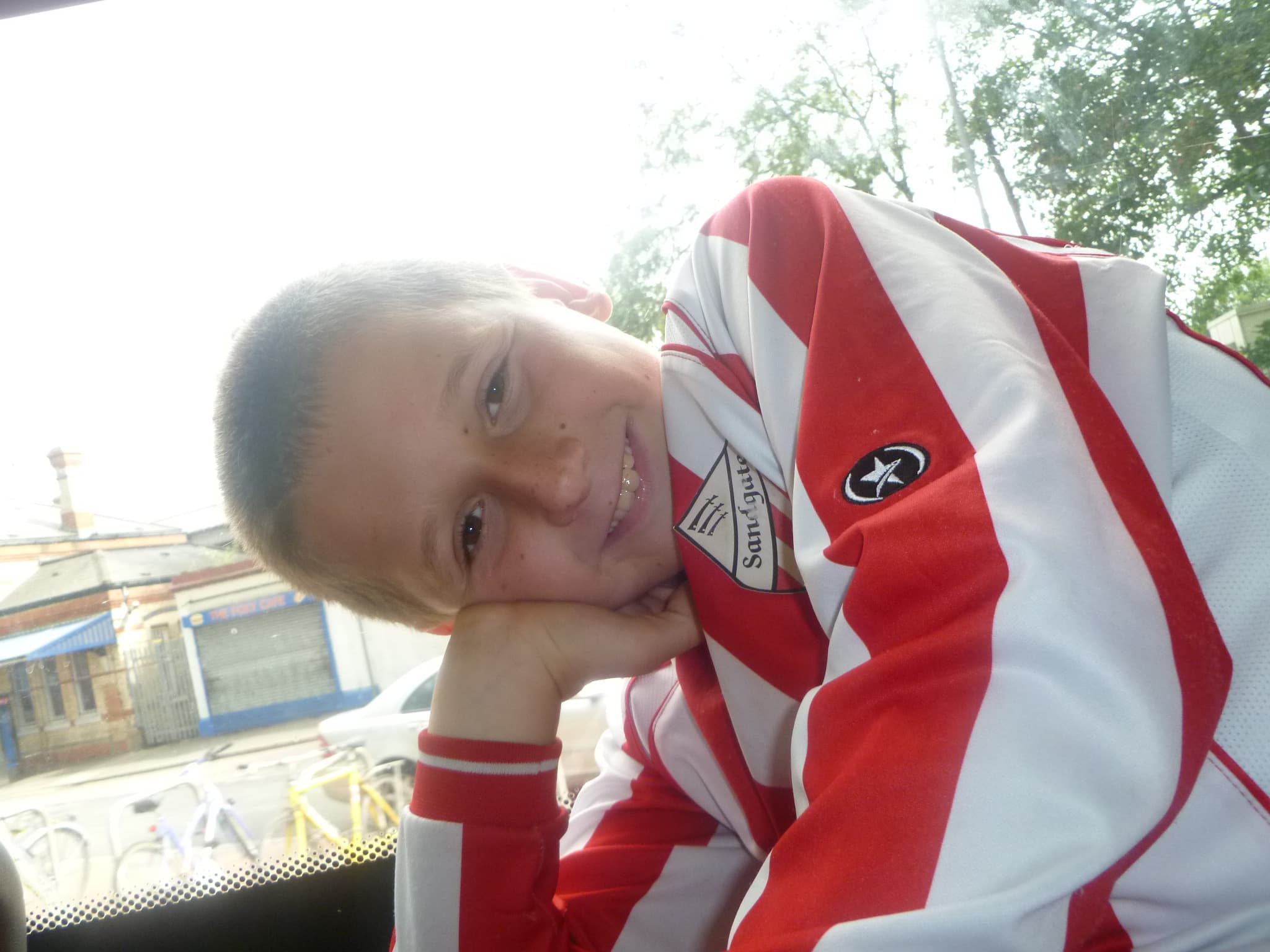 Leon Kercova smiling at football.